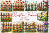 Rustic Fence With Flowers Clipart Bundle
