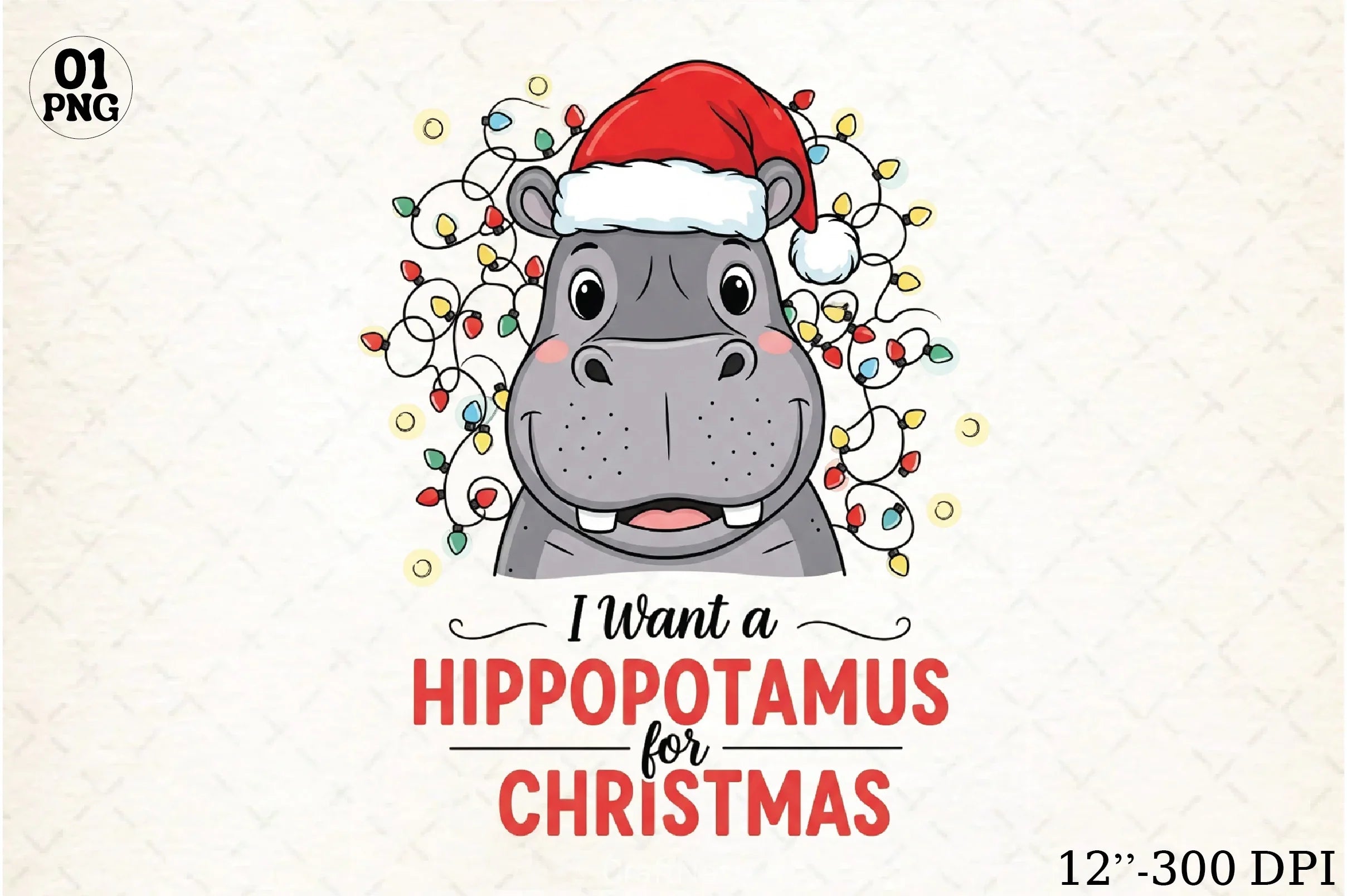 Hippopotamus Christmas Clipart Bundle - CraftNest - Digital Crafting and Art