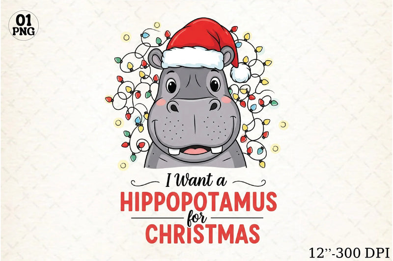 Hippopotamus Christmas Clipart Bundle - CraftNest - Digital Crafting and Art