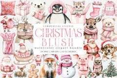 Blush Christmas Clipart Bundle - CraftNest - Digital Crafting and Art