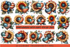 Sunflowers With Hart 4th of July Clipart