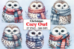 Christmas Owl Clipart Bundle 5 - CraftNest - Digital Crafting and Art