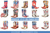 4th of July Cowboy Boots Clipart