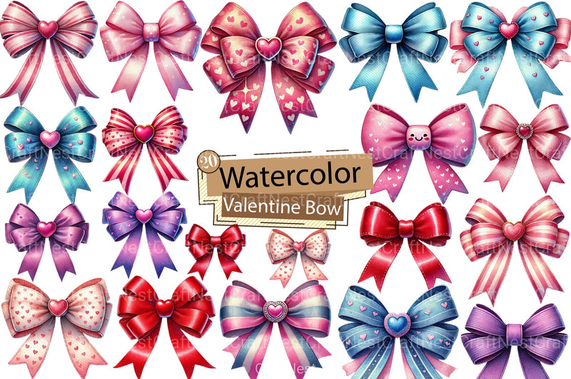 Coquette Valentine Bow Clipart Bundle - CraftNest - Digital Crafting and Art