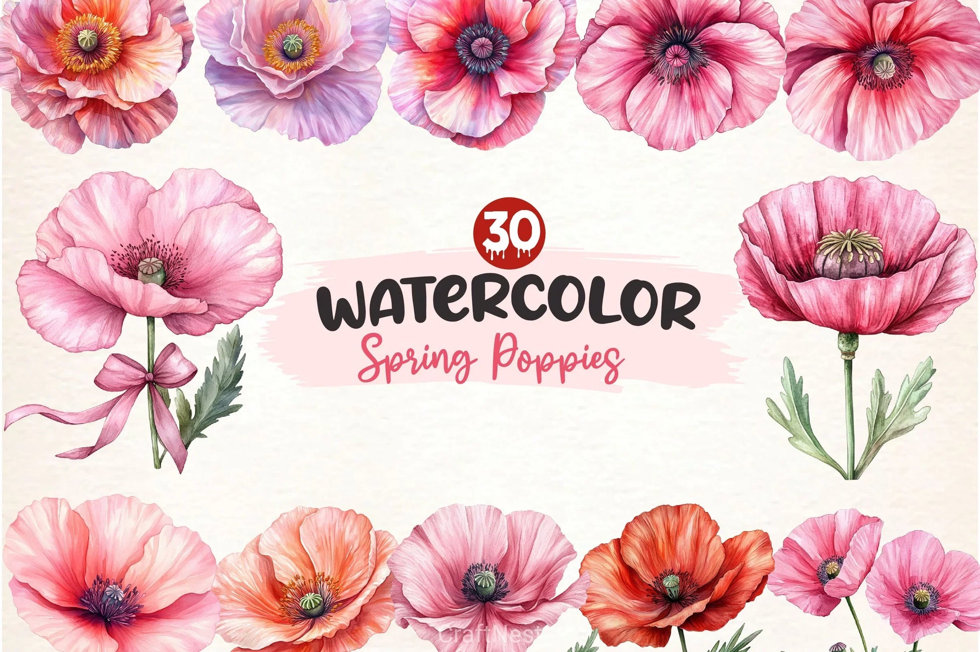 Spring Poppies Clipart Bundle - CraftNest - Digital Crafting and Art