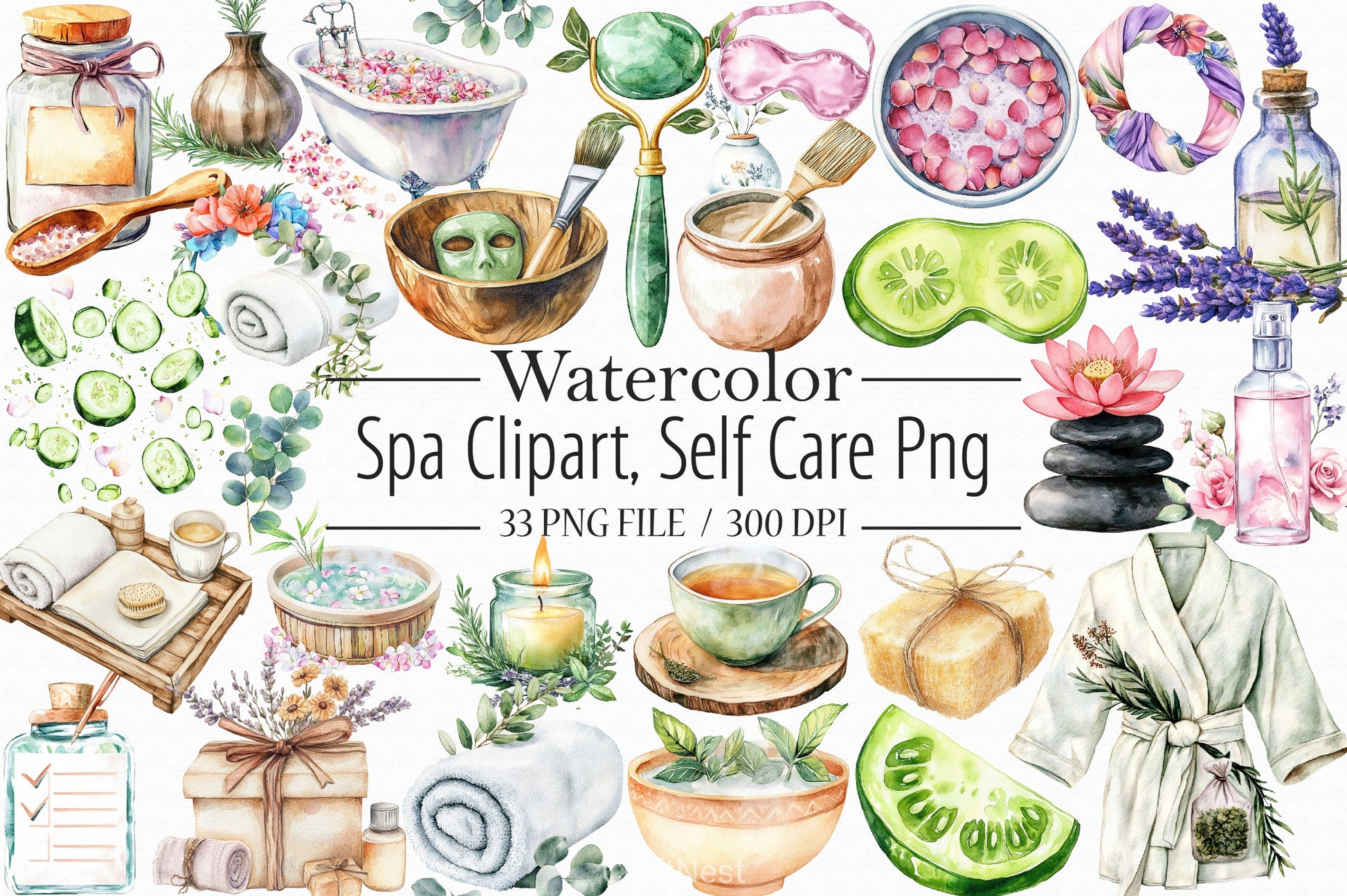 Spa Self Care Clipart Bundle - CraftNest - Digital Crafting and Art
