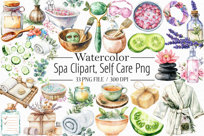 Spa Self Care Clipart Bundle - CraftNest - Digital Crafting and Art