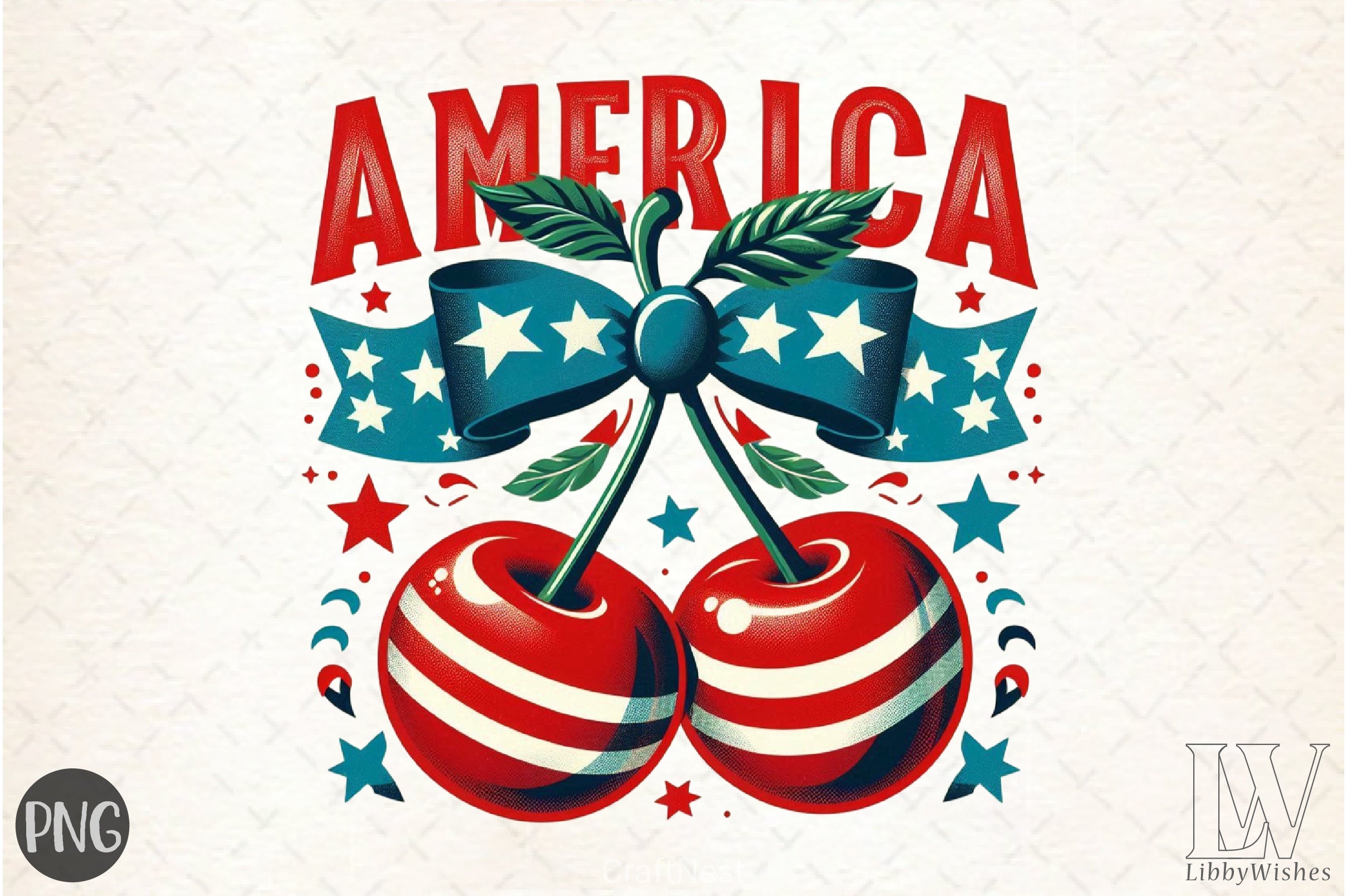 4th of July Coquette Cherry Clipart Bundle - CraftNest - Digital Crafting and Art