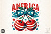 4th of July Coquette Cherry Clipart Bundle