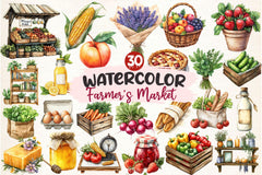 Farmer's Market Clipart Bundle - CraftNest - Digital Crafting and Art