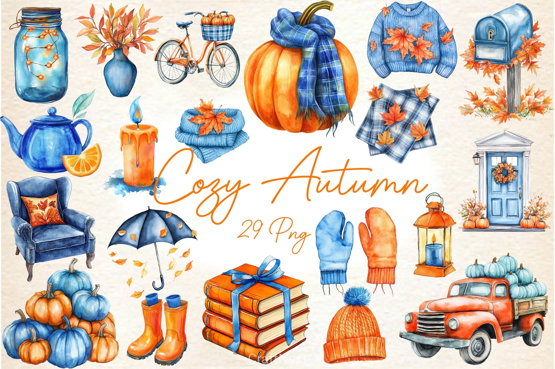 Cozy Autumn Clipart Bundle 3 - CraftNest - Digital Crafting and Art