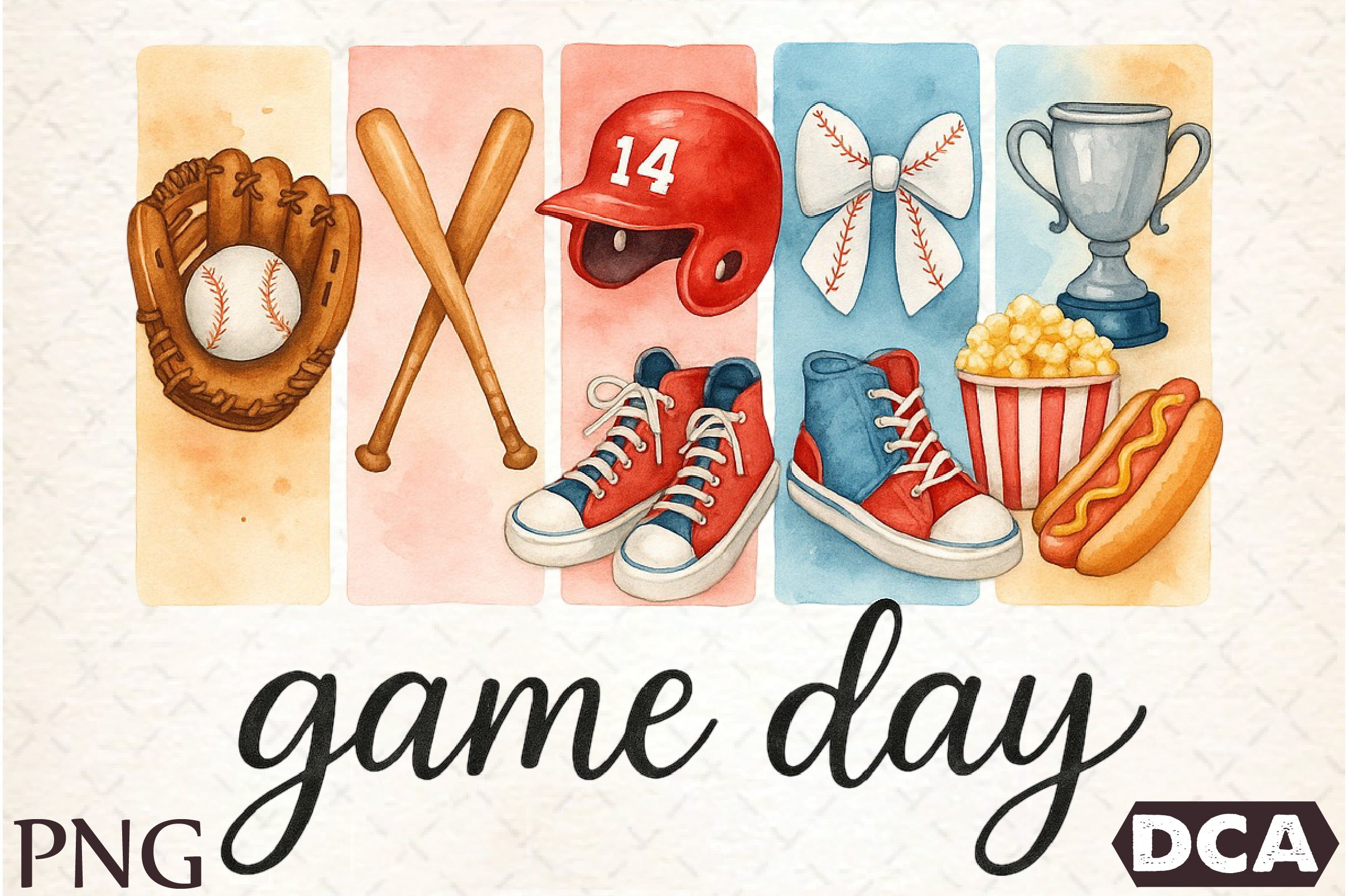 Brushstroke Baseball Game Day Clipart Bundle