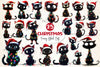 Funny Christmas Black Cat Clipart Bundle 6
