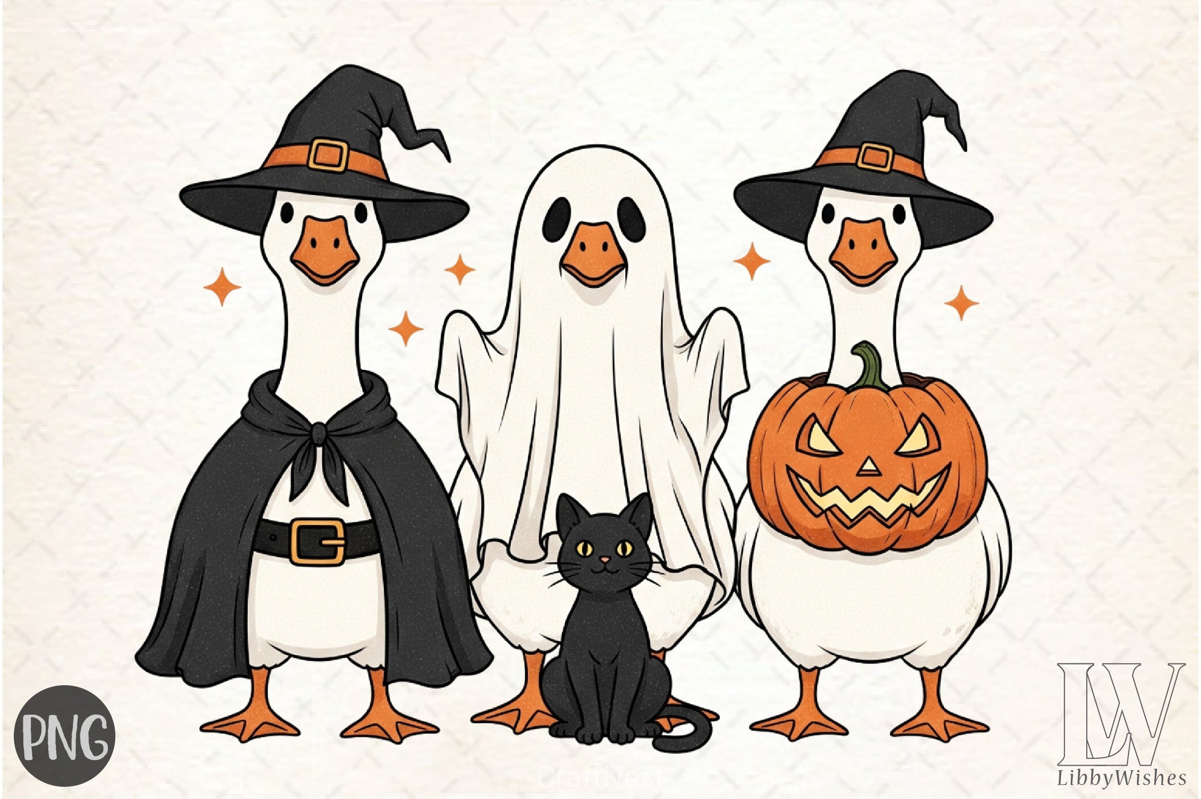 Halloween Goose & Boo Ghost Clipart Bundle - CraftNest - Digital Crafting and Art