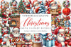 Cartoon Santa Christmas Clipart Bundle
