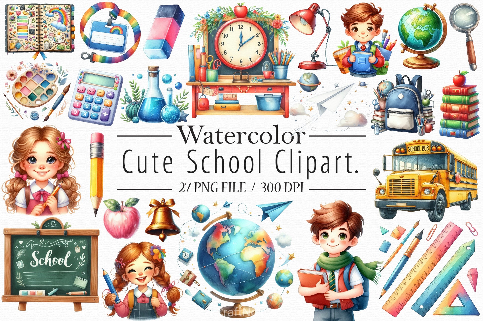 School Clipart Bundle - CraftNest - Digital Crafting and Art