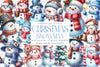 Christmas Blue Snowman Clipart Bundle