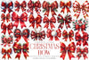Red Coquette Christmas Bow Clipart Bundle
