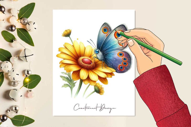 Flowers Butterfly Clipart Bundle - CraftNest - Digital Crafting and Art