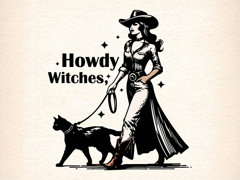 Howdy Witches Vintage Halloween Clipart Bundle - CraftNest - Digital Crafting and Art