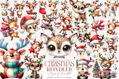 Quirky Christmas Reindeer Clipart Bundle 25 - CraftNest - Digital Crafting and Art