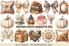 Neutral Rustic Coquette Fall Clipart Bundle