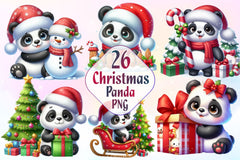 Christmas Panda Clipart Bundle 2 - CraftNest - Digital Crafting and Art