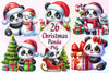 Christmas Panda Clipart Bundle 2