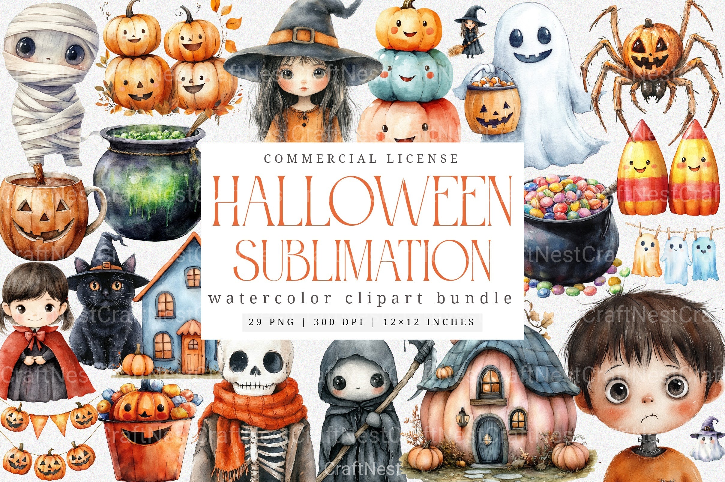Cute Halloween Clipart Bundle 88 - CraftNest - Digital Crafting and Art