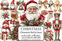 Chinoiserie Christmas Clipart Bundle 2 - CraftNest - Digital Crafting and Art