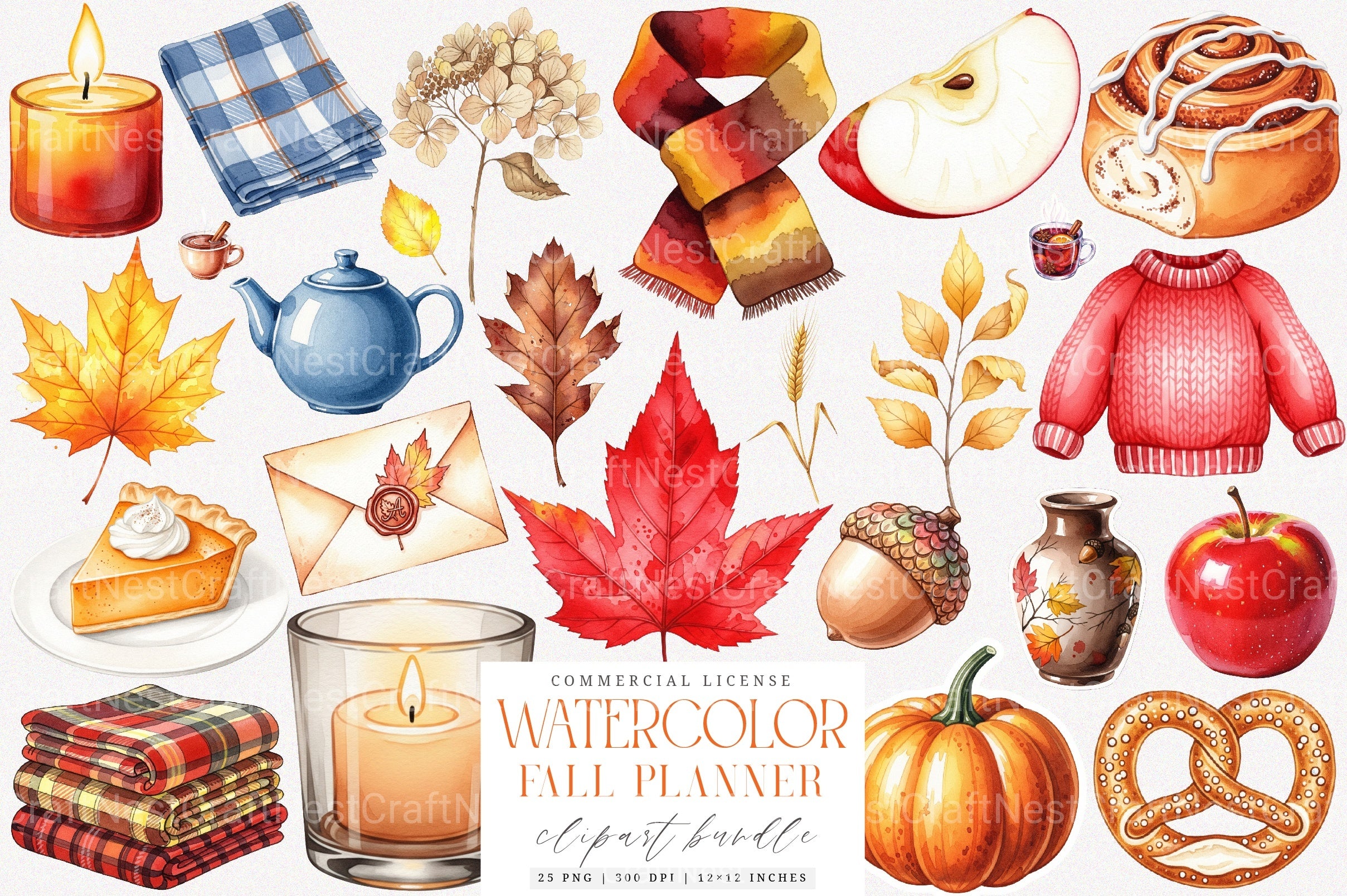 Autumn Fall Planner Clipart Bundle - CraftNest - Digital Crafting and Art