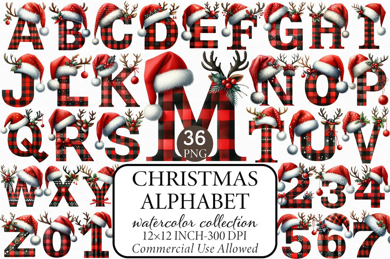 Christmas Alphabet Clipart Bundle 3 - CraftNest - Digital Crafting and Art