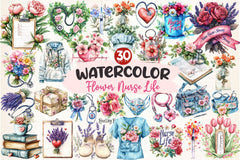 Flower Nurse Life Clipart Bundle - CraftNest - Digital Crafting and Art