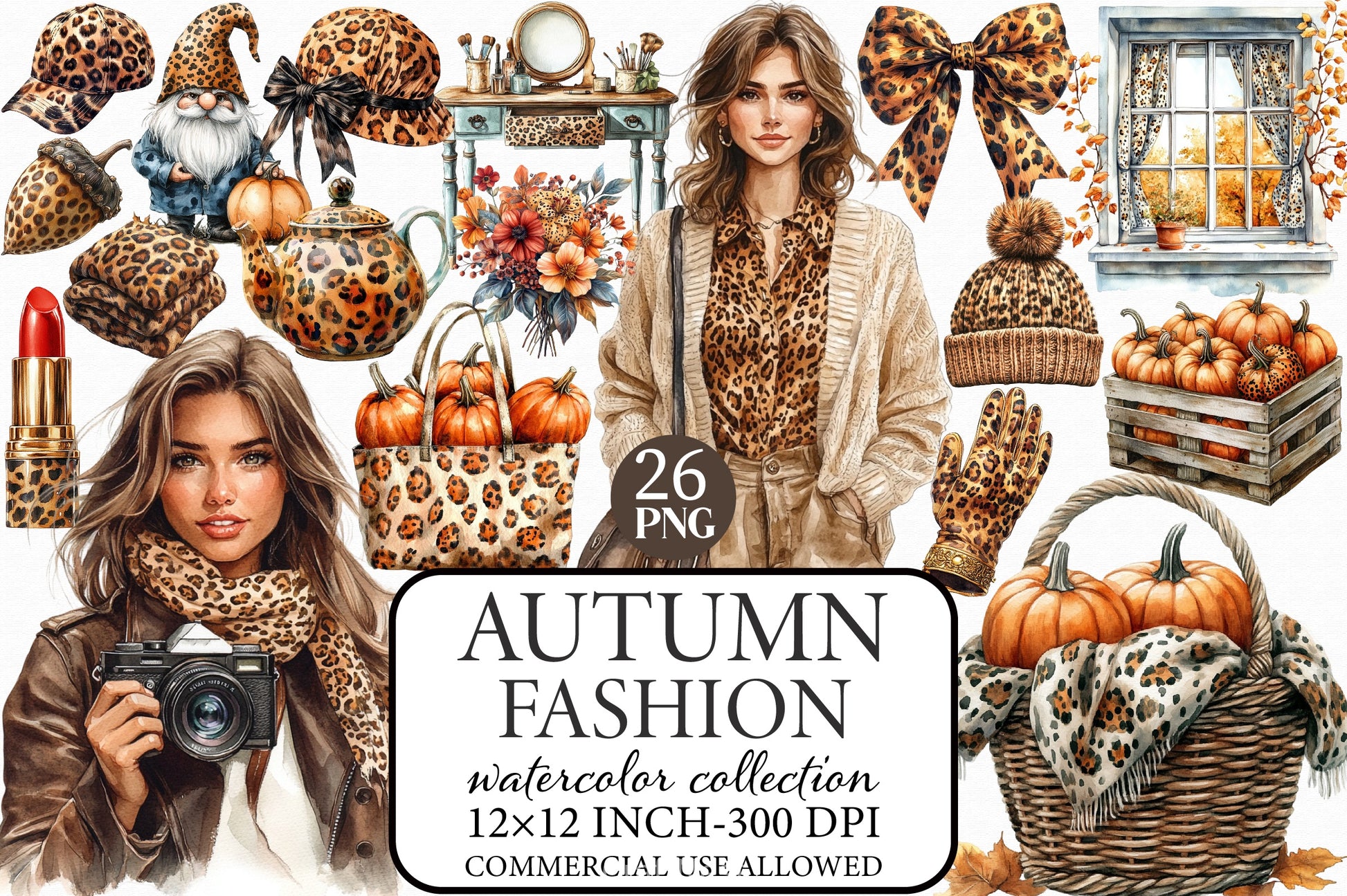 Autumn Fashion Clipart Bundle - CraftNest - Digital Crafting and Art