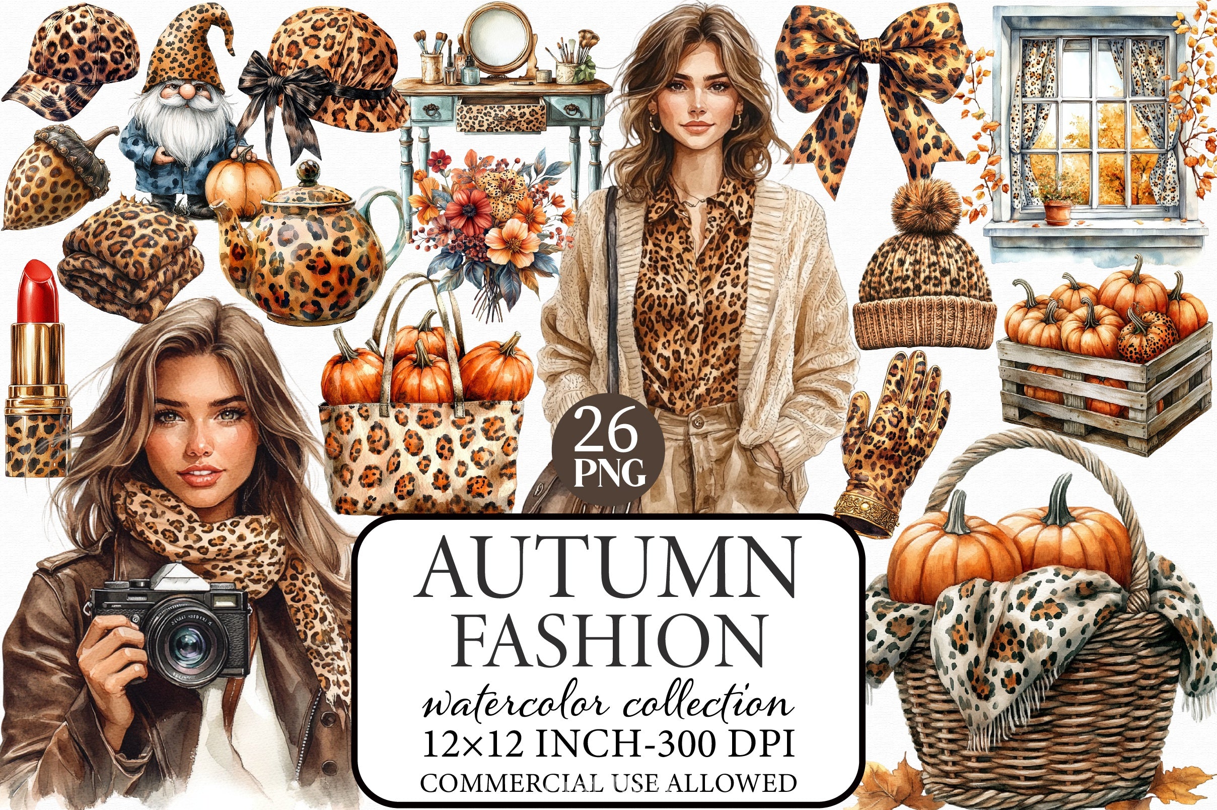 Autumn Fashion Clipart Bundle - CraftNest - Digital Crafting and Art