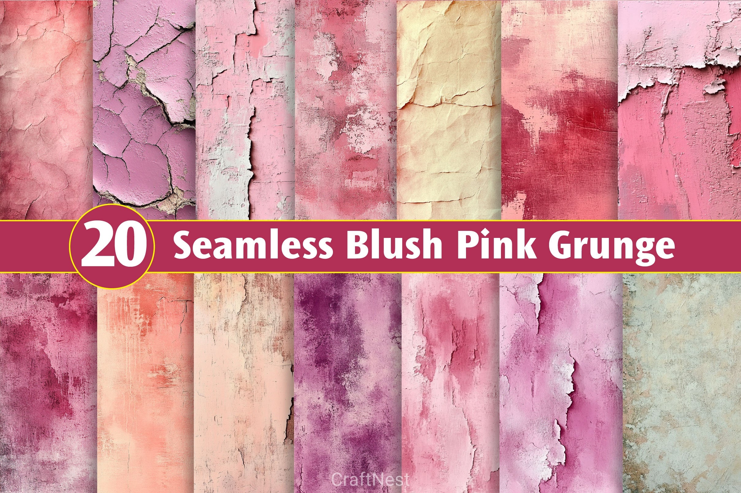 Seamless Blush Pink Grunge Backgrounds - CraftNest - Digital Crafting and Art
