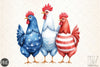 Patriotic USA Chicken Clipart Bundle