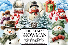 Christmas Snowman Clipart Bundle 15 - CraftNest - Digital Crafting and Art