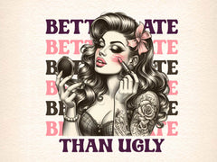 Coquette Girl Better Late Than Ugly Clipart Bundle 1 - CraftNest - Digital Crafting and Art