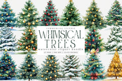 Whimsical Christmas Tree Clipart Bundle - CraftNest - Digital Crafting and Art