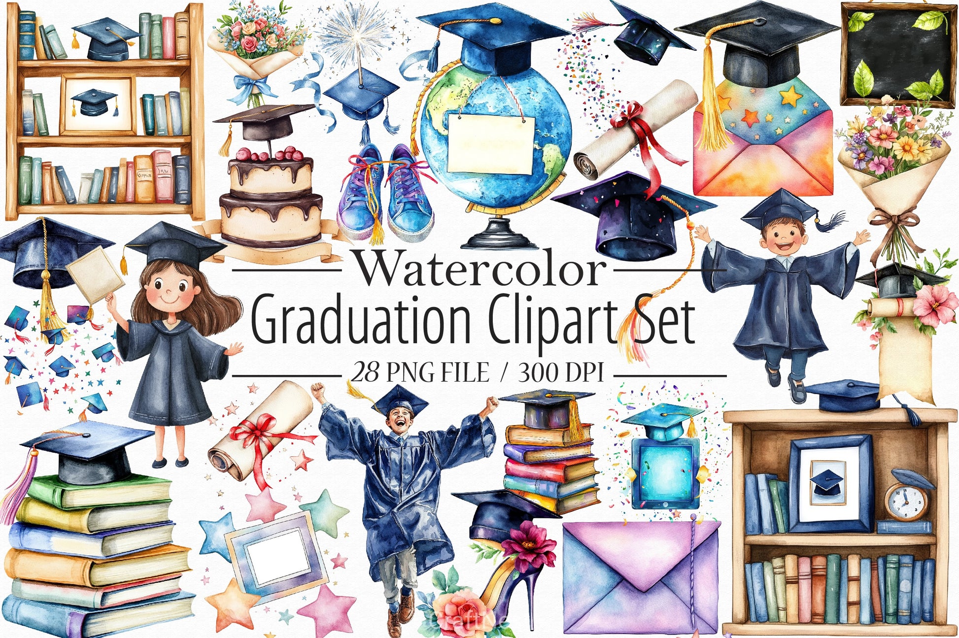Graduation Set Clipart Bundle - CraftNest - Digital Crafting and Art