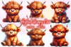 Funny Grumpy Highland Cow Clipart Bundle