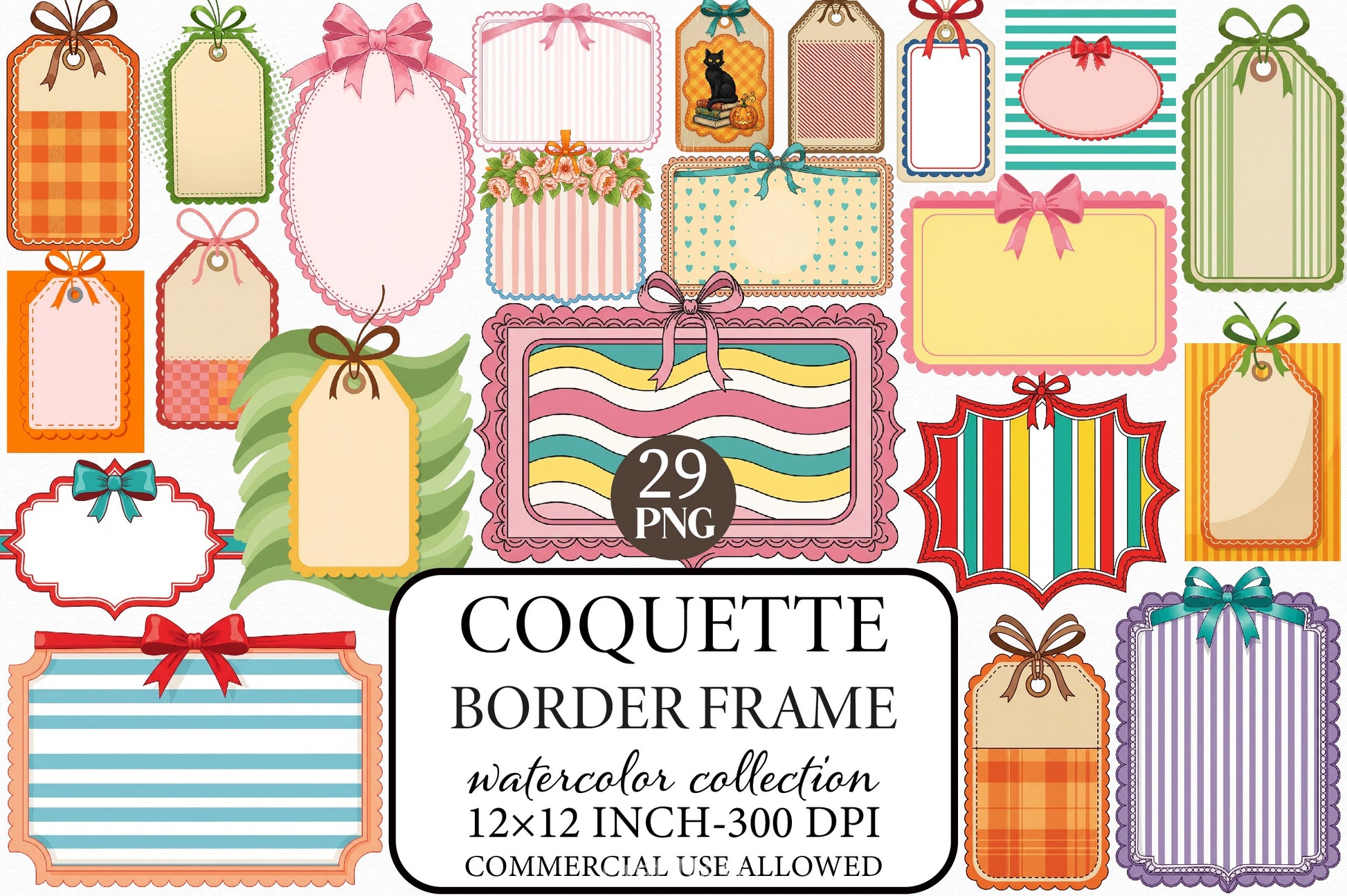 Coquette Border Frame Clipart Bundle - CraftNest - Digital Crafting and Art