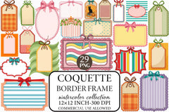 Coquette Border Frame Clipart Bundle - CraftNest - Digital Crafting and Art