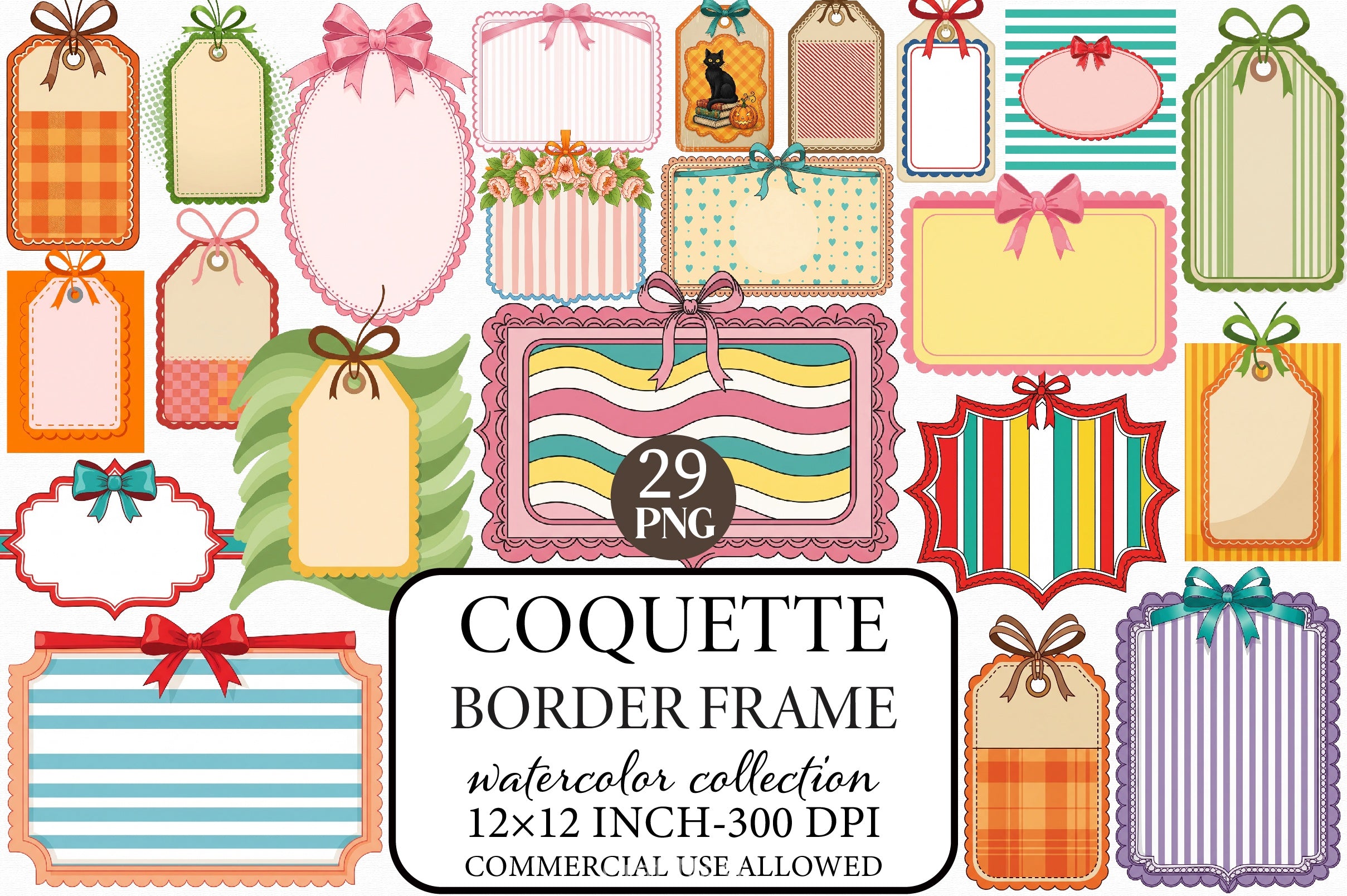 Coquette Border Frame Clipart Bundle - CraftNest - Digital Crafting and Art