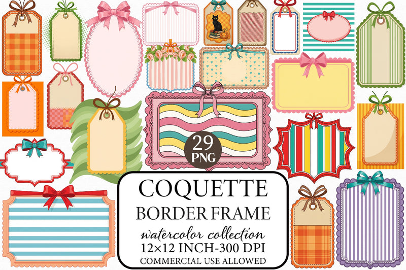 Coquette Border Frame Clipart Bundle - CraftNest - Digital Crafting and Art