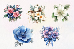 Winter Wildflowers Flowers Clipart Bundle - CraftNest - Digital Crafting and Art