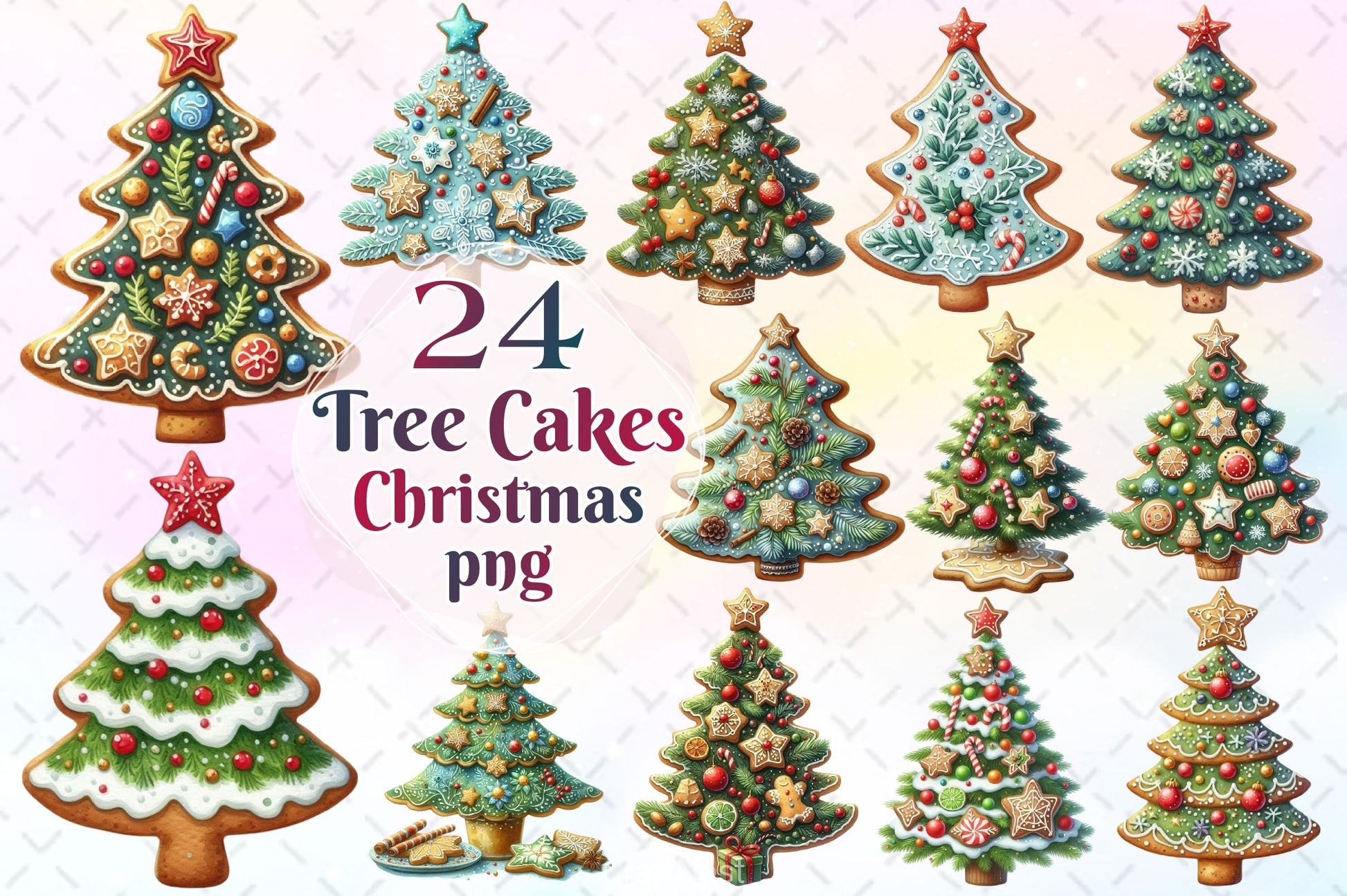 Christmas Tree Cakes Clipart Bundle - CraftNest - Digital Crafting and Art