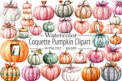 Coquette Pumpkin Clipart Bundle - CraftNest - Digital Crafting and Art