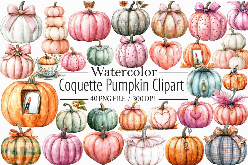 Coquette Pumpkin Clipart Bundle - CraftNest - Digital Crafting and Art